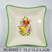 Morden flower pattern ceramic square plates